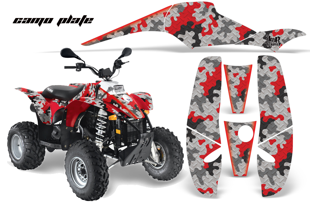 Polaris Scrambler 500 Trlblazer 350 Graphics CamoPlate Red